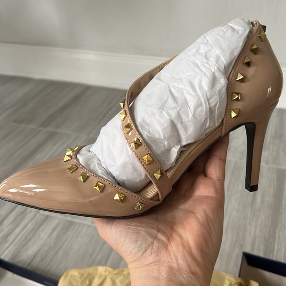 Nude Heels Newly Stud d'Orsay Pumps size 7.5 height 3” - Picture 6 of 8